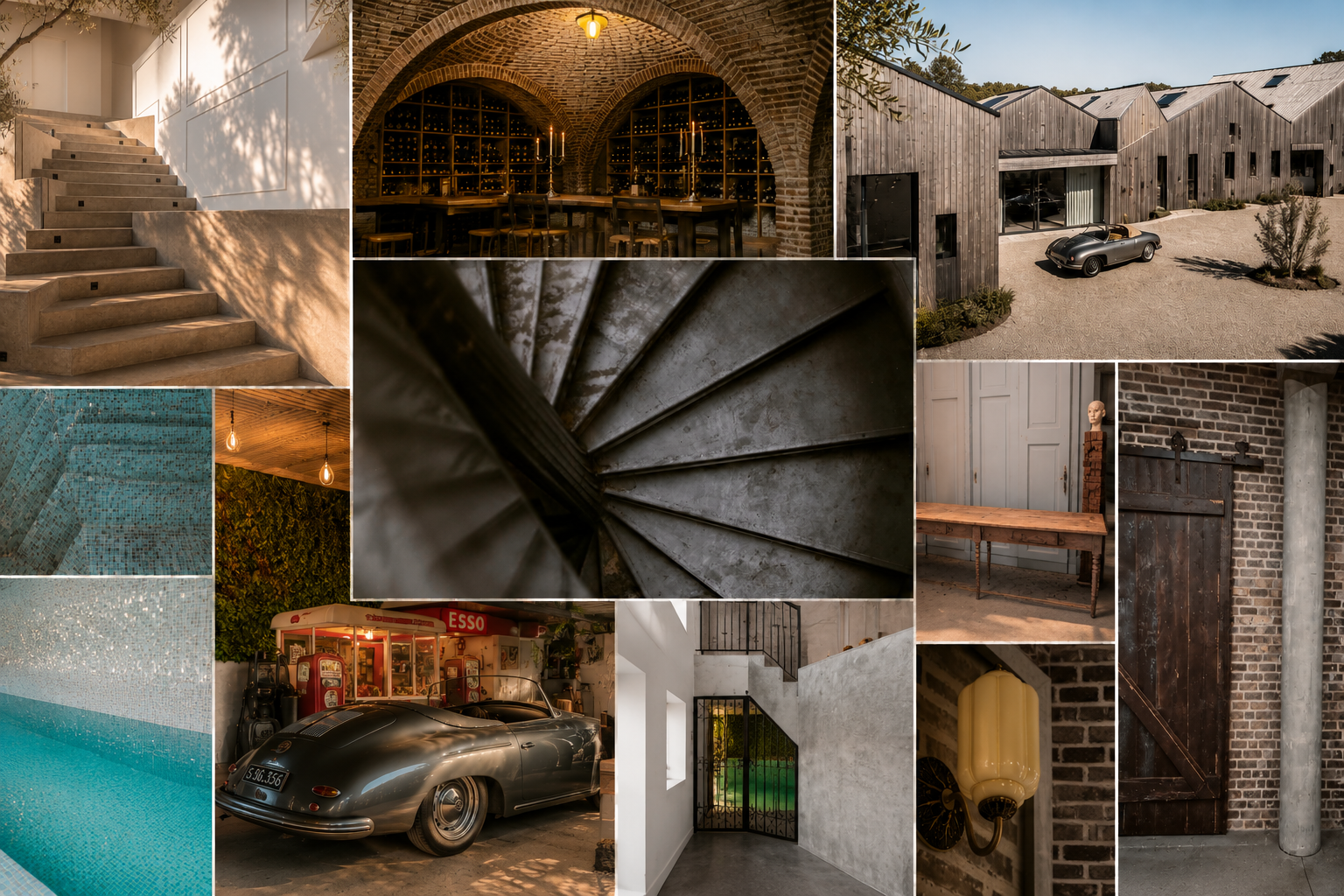 STUDIO P HOUSE location i Silkeborg, collage af studiet